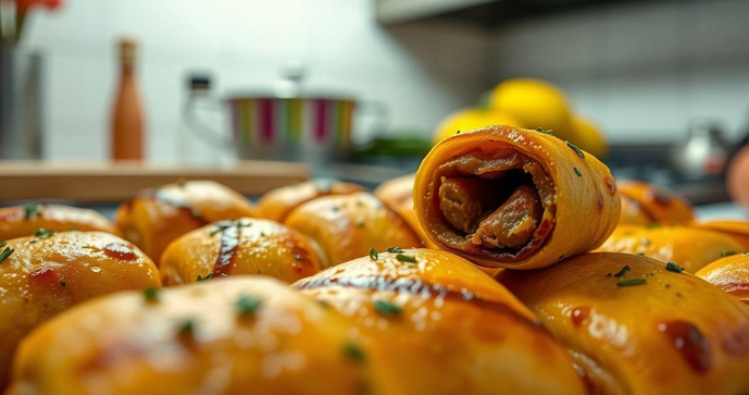 Receita de Enroladinho de Salsicha Assado Perfeito e Crocante